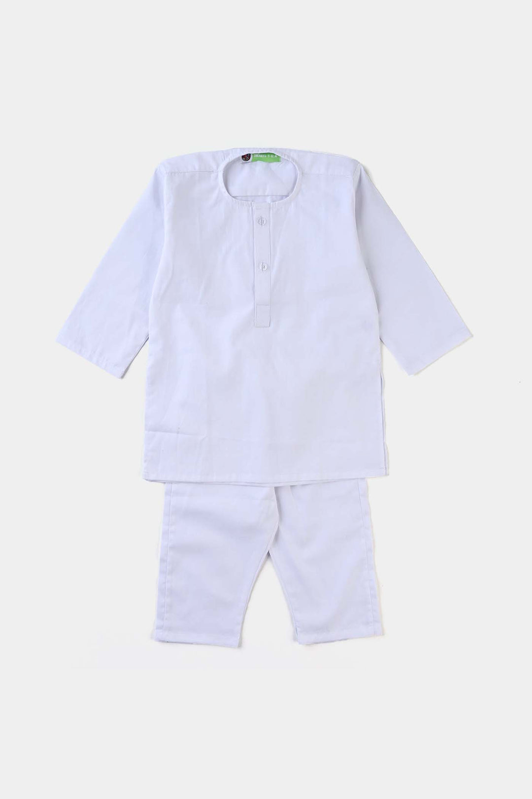 Infant Boys Cotton Poplin Shalwar Suit (Elegant)-White