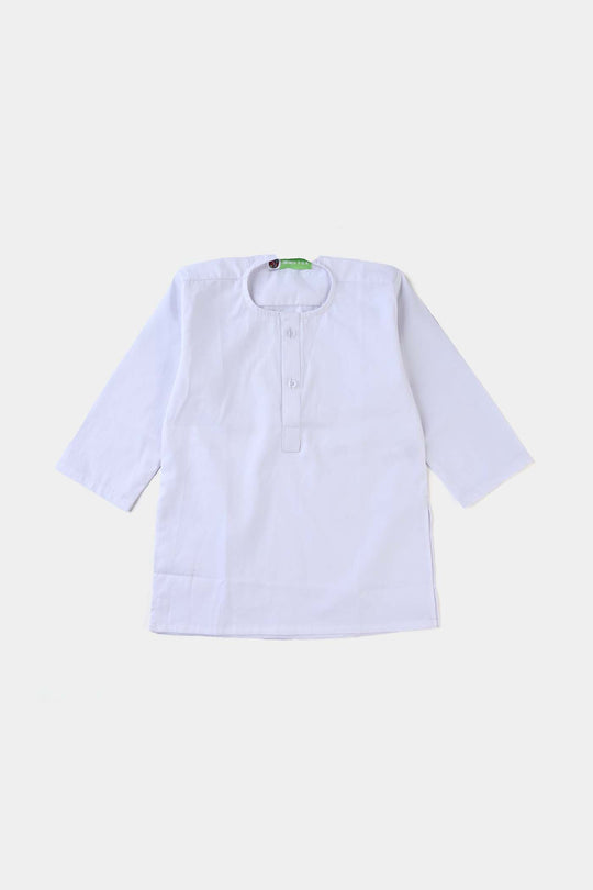 Infant Boys Cotton Poplin Shalwar Suit (Elegant)-White