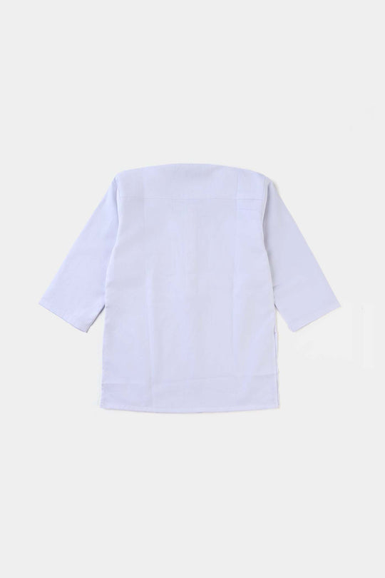 Infant Boys Cotton Poplin Shalwar Suit (Elegant)-White