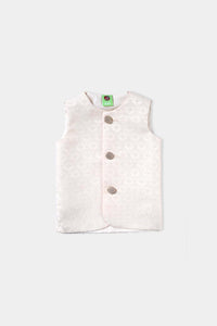 Infant Boys Poly Viscose Waistcoat (Royal)-Off White