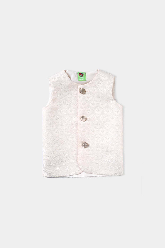 Infant Boys Poly Viscose Waistcoat (Royal)-Off White