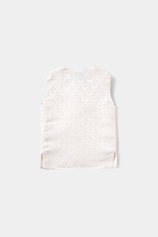 Infant Boys Poly Viscose Waistcoat (Royal)-Off White