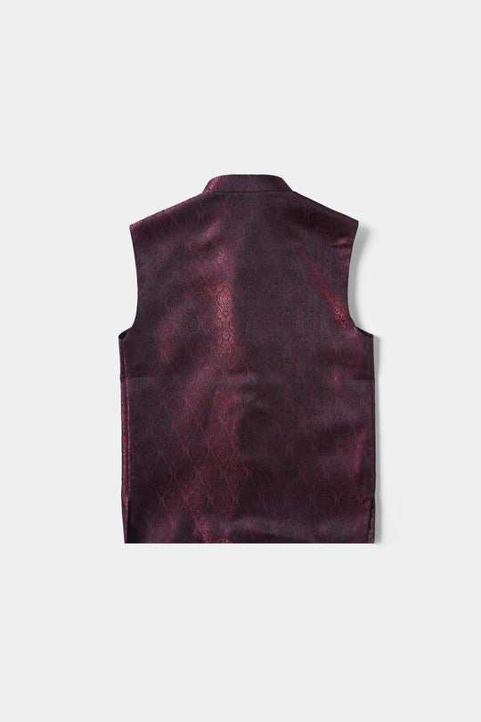 Boys Poly Viscose Waistcoat-MAROON
