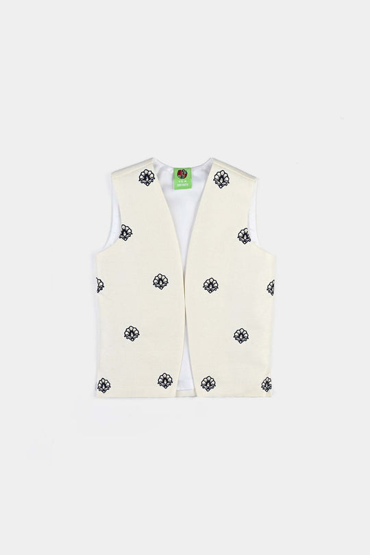 Infant Boys Poly Viscose Waistcoat-Cream