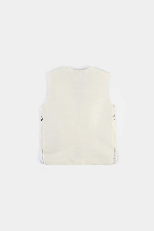Infant Boys Poly Viscose Waistcoat-Cream