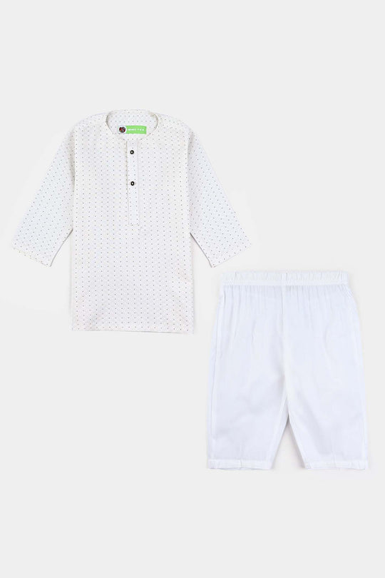 Infants Boys Poly Viscose Shalwar Suit-OFF-White