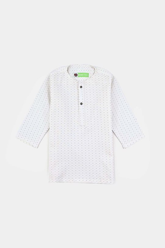 Infants Boys Poly Viscose Shalwar Suit-OFF-White