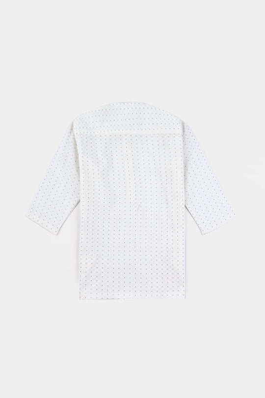 Infants Boys Poly Viscose Shalwar Suit-OFF-White