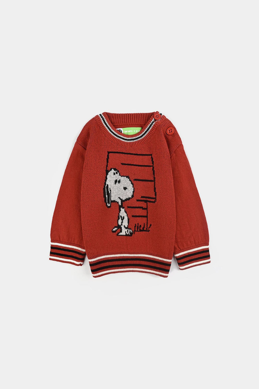 Infant Boys Cotton Acrylic Sweater-Rust