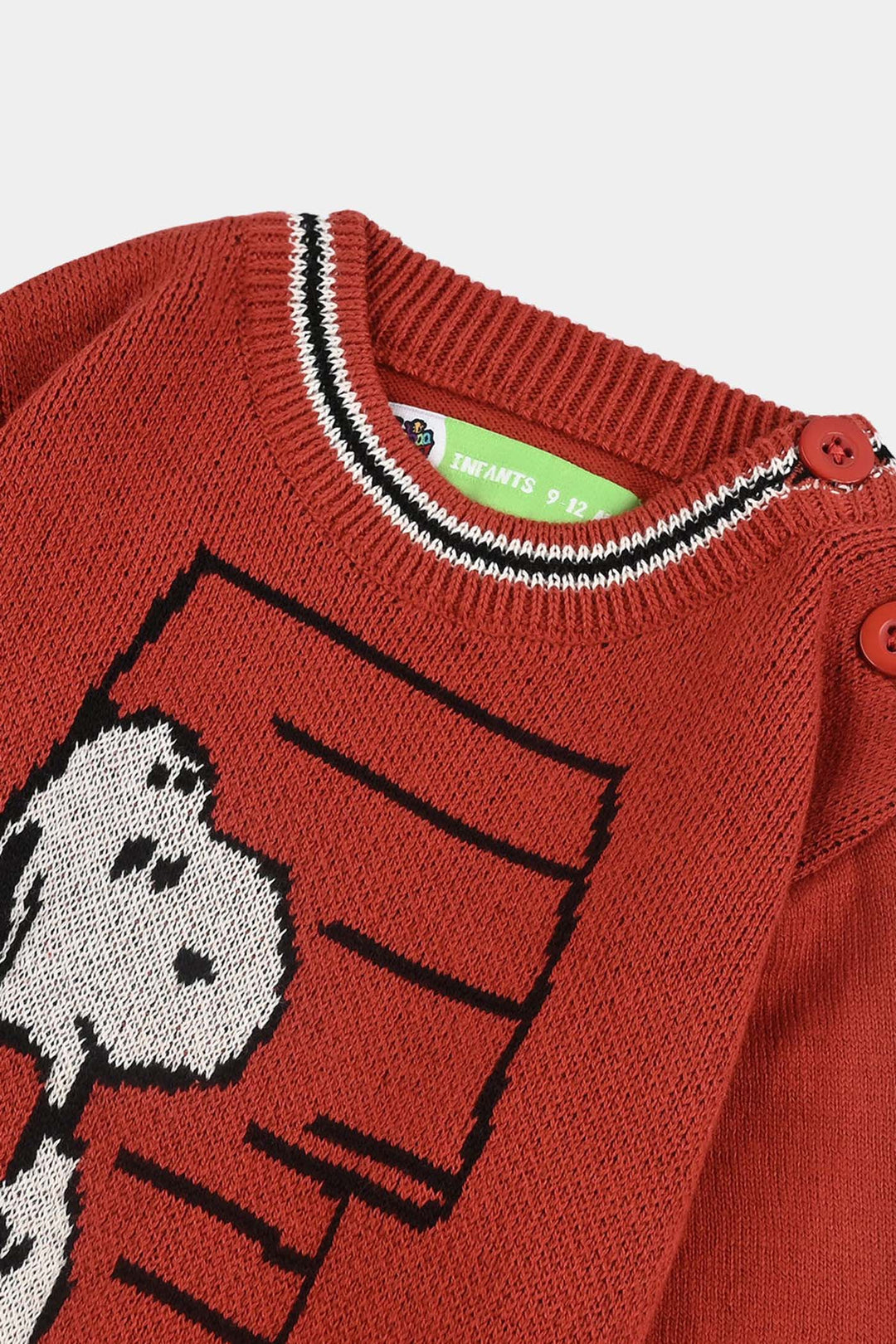 Infant Boys Cotton Acrylic Sweater-Rust