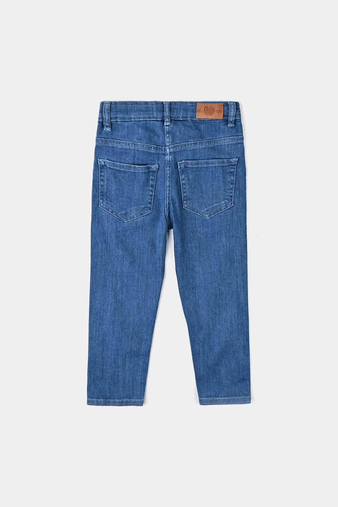 Girls Denim Stretch Pant Pearl At Pocket-Light Blue