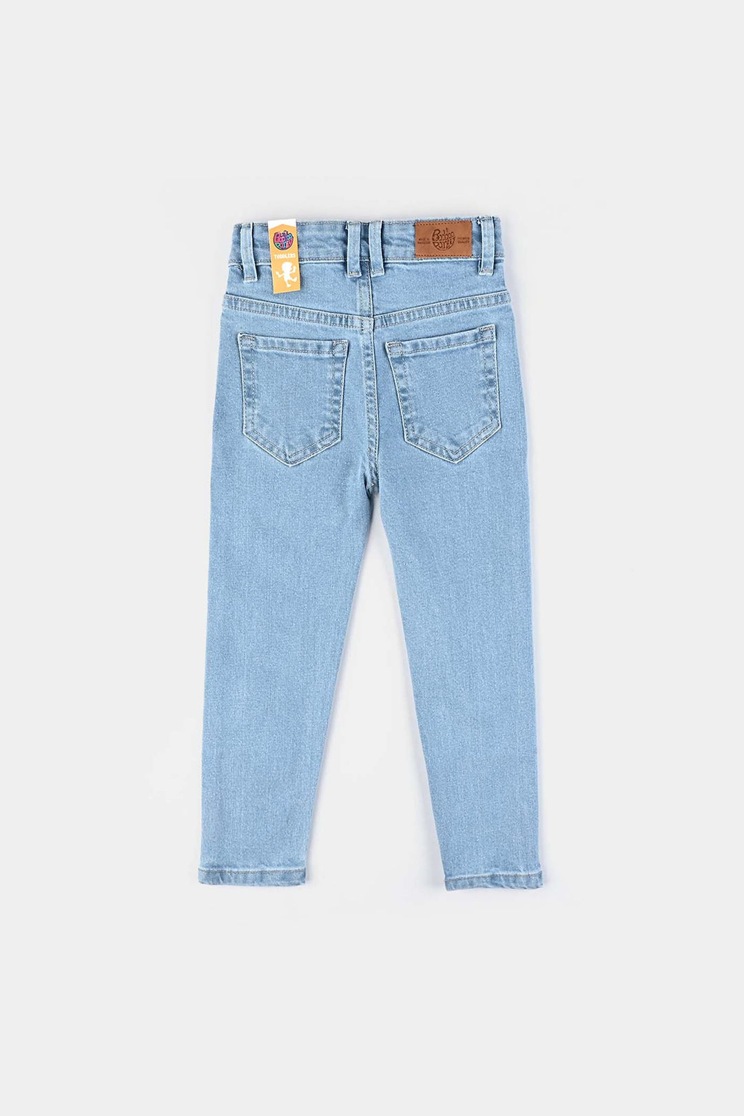 Boys Denim Stretch Pant Basic Regular Fit-Ice Blue