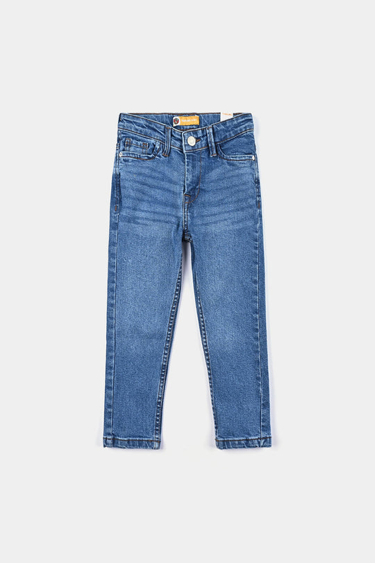 Boys Denim Stretch  Pant Basic Regular Fit - Mid Blue