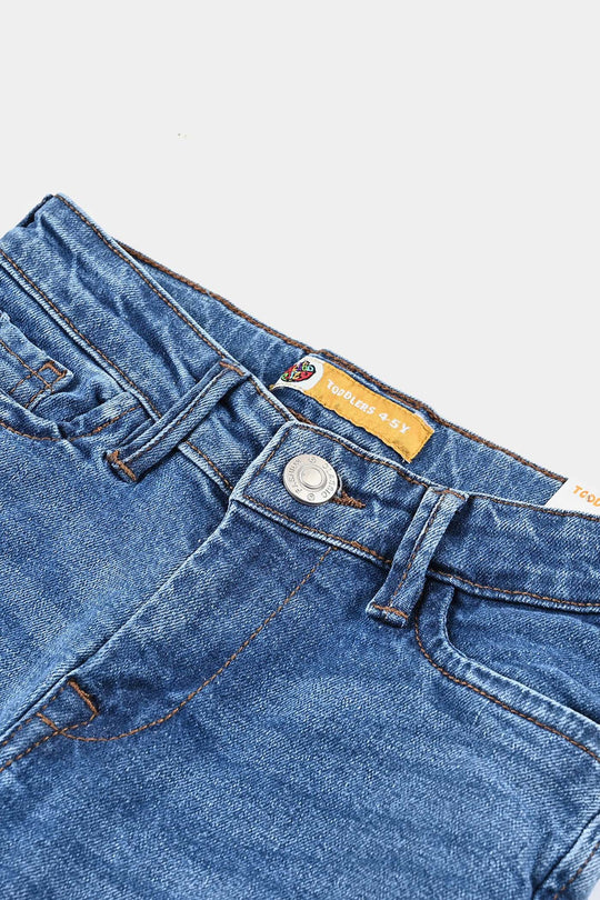Boys Denim Stretch  Pant Basic Regular Fit - Mid Blue