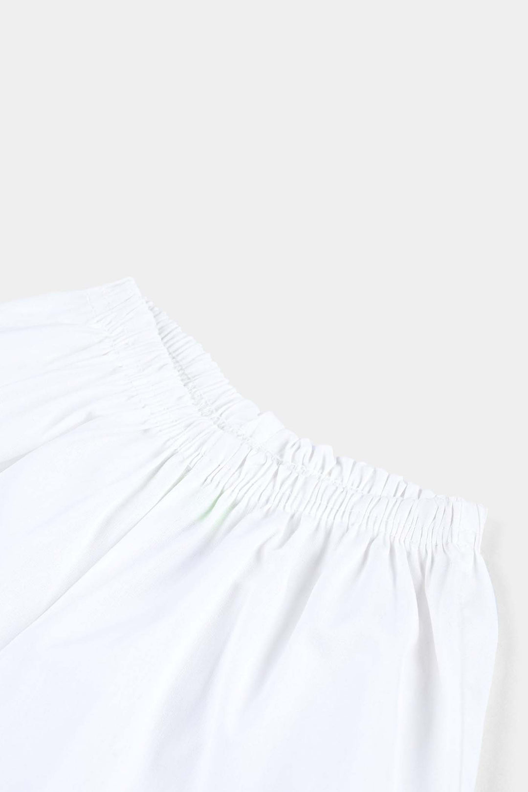 Girls Cotton Plazo -White