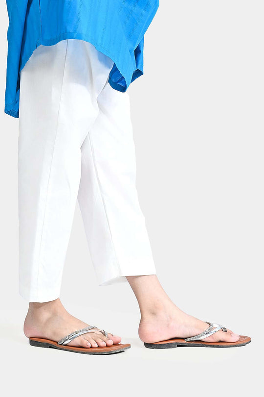 Girls Cotton Eastern Basic Pant - White