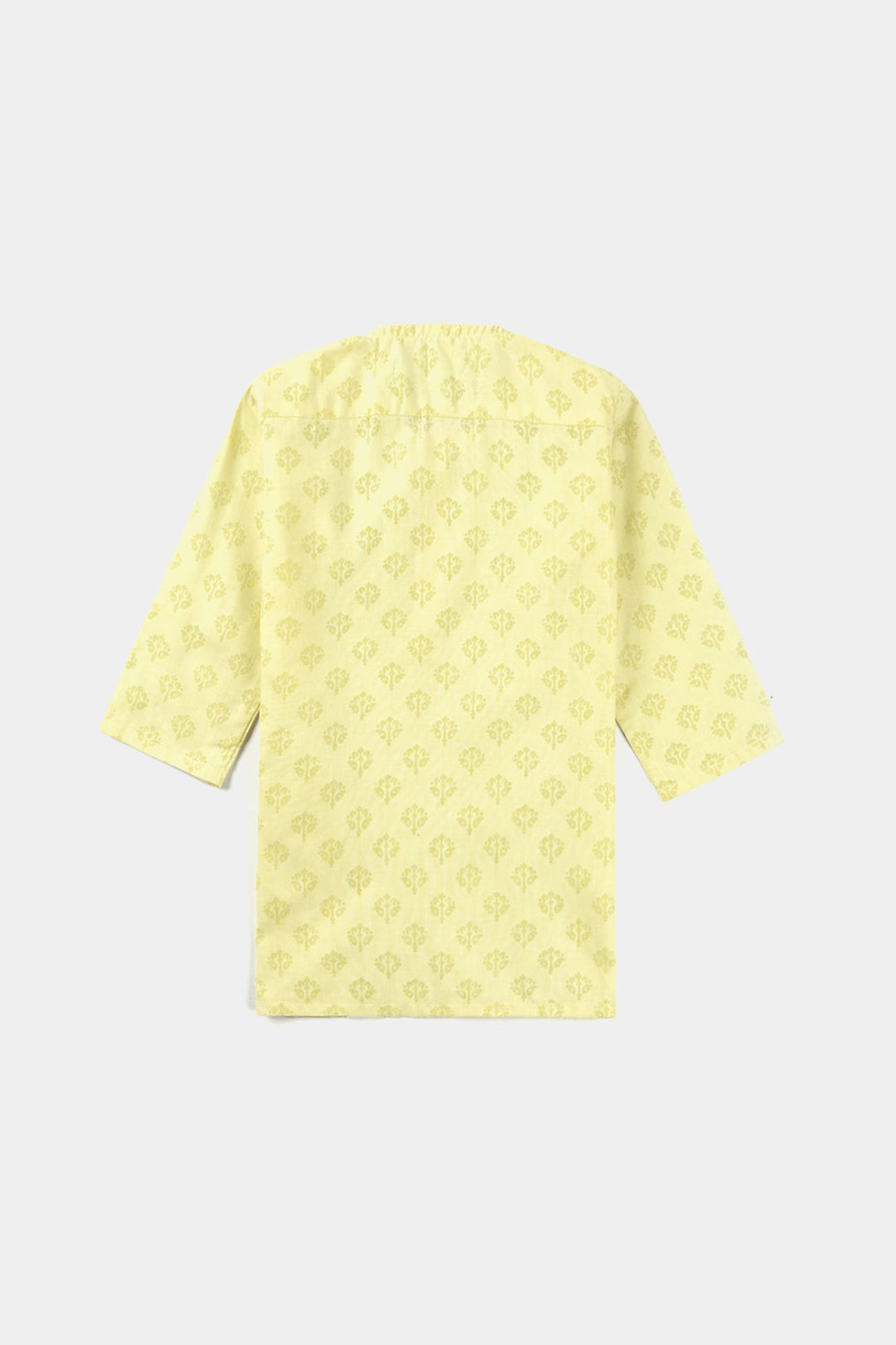 Infants Boys Poly Viscose Basic Kurta (Burn Out)-Yellow
