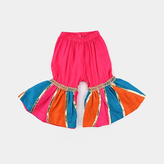 Infant Girls Raw Silk 3Pcs Bahar-Pink