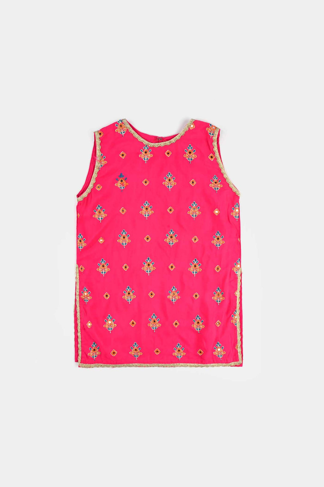 Girls Raw Silk 3 Pcs Bahar-Pink