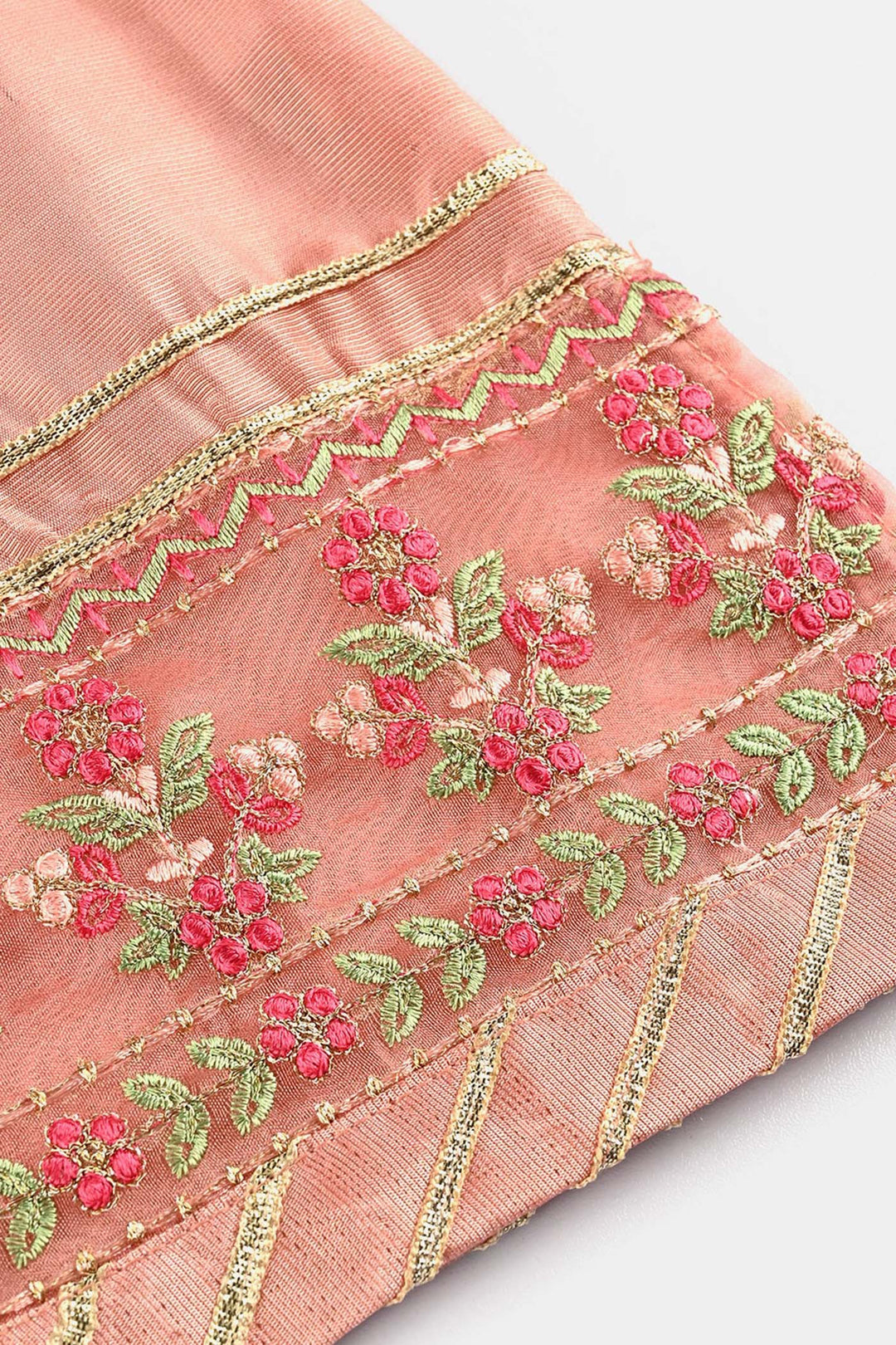 Infant Girls Raw Silk 2 Pcs Little Princess-Peach