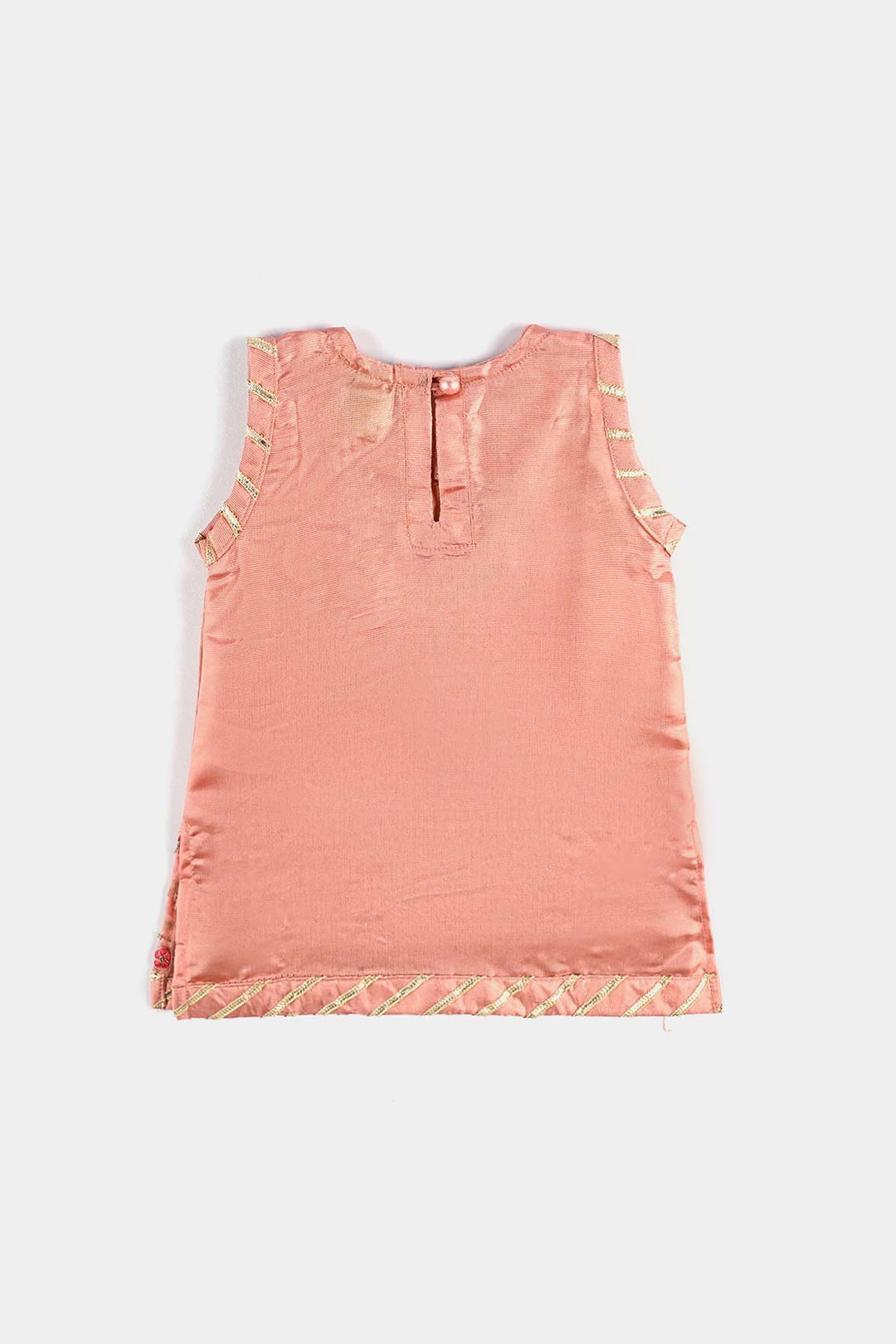 Infant Girls Raw Silk 2 Pcs Little Princess-Peach