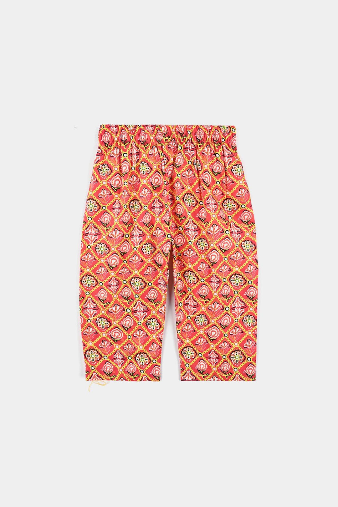 Infant Girls Cotton Poplin Printed 2 Pcs Surkh Phool-Multi