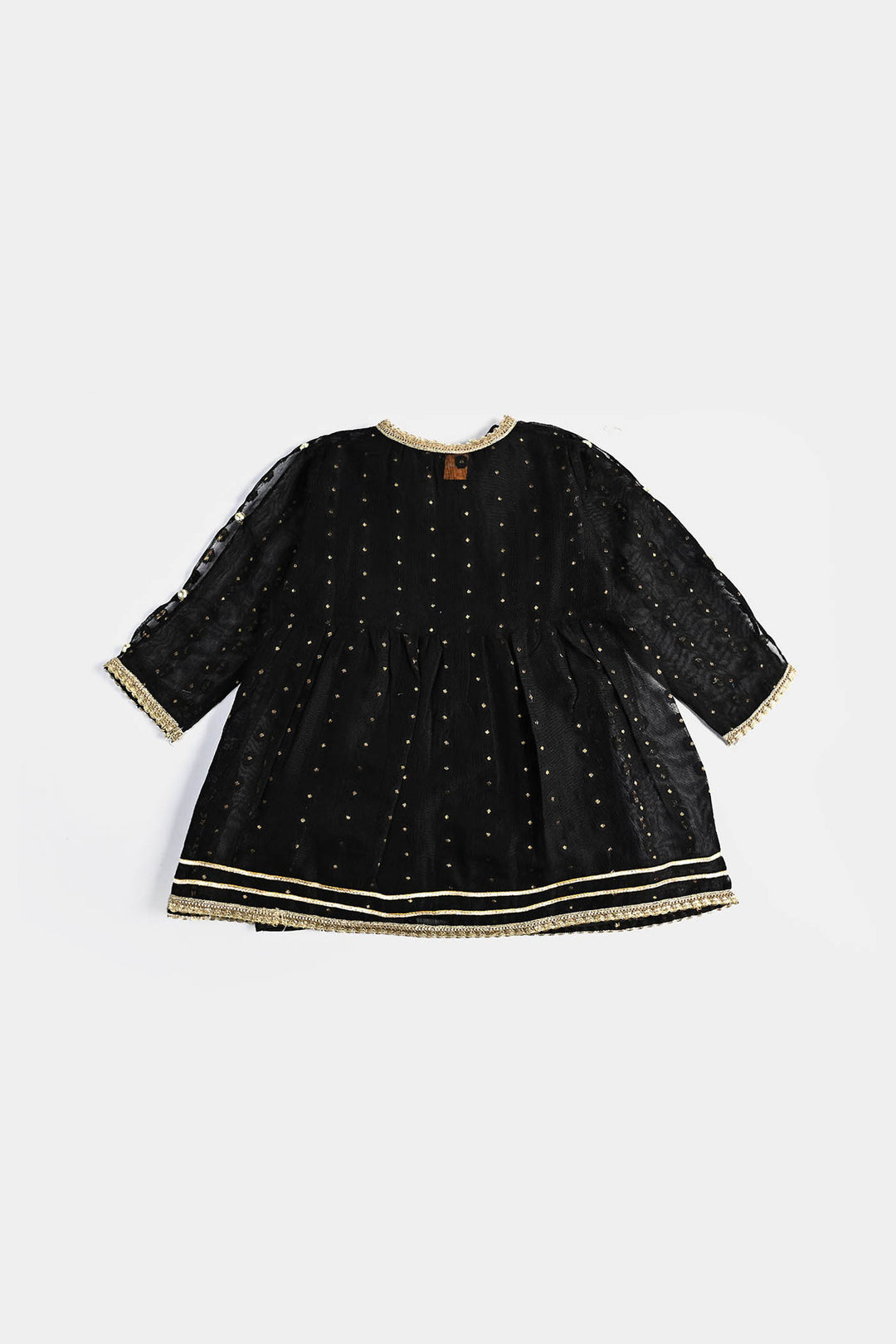 Girls Jacquard 3 Pcs Suit Manzil-BLACK