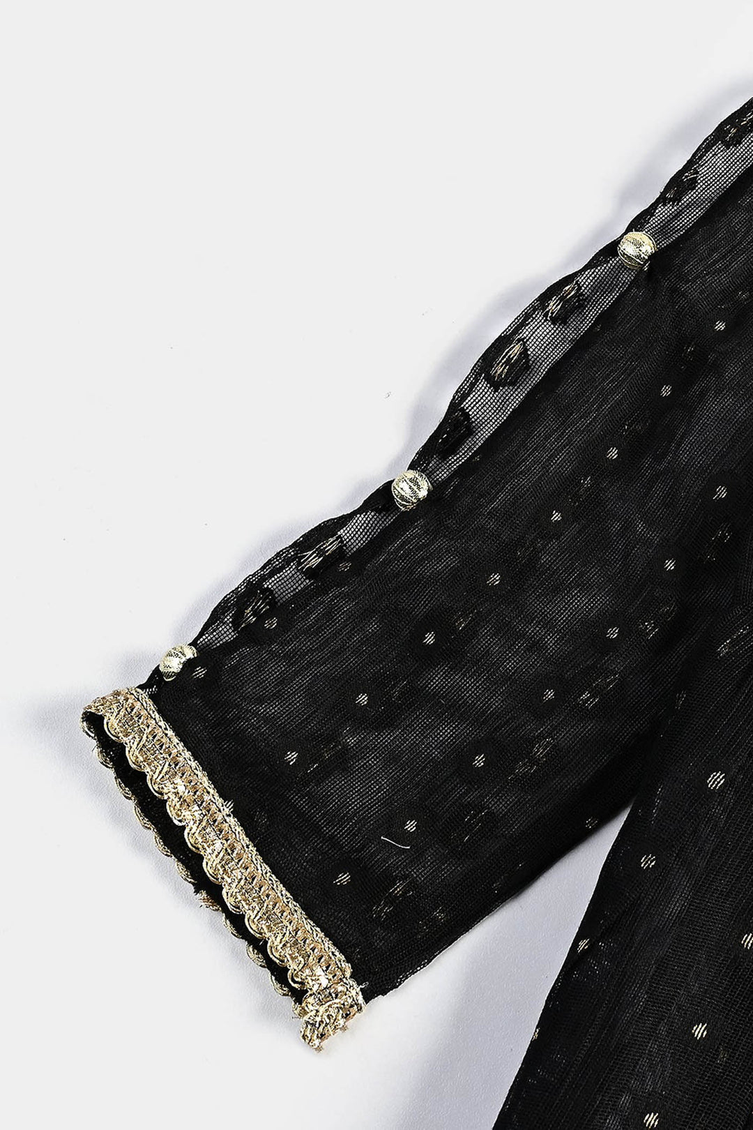 Girls Jacquard 3 Pcs Suit Manzil-BLACK