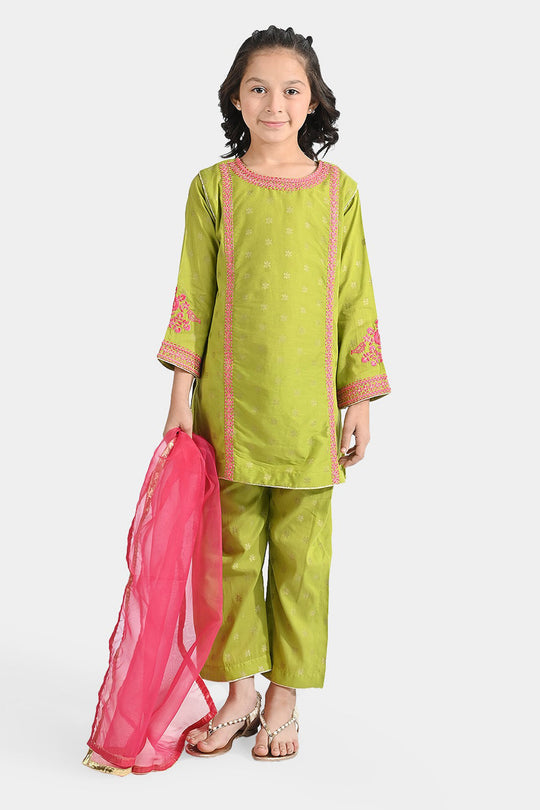 Girls Jacquard 3 Pcs Hassen-Green