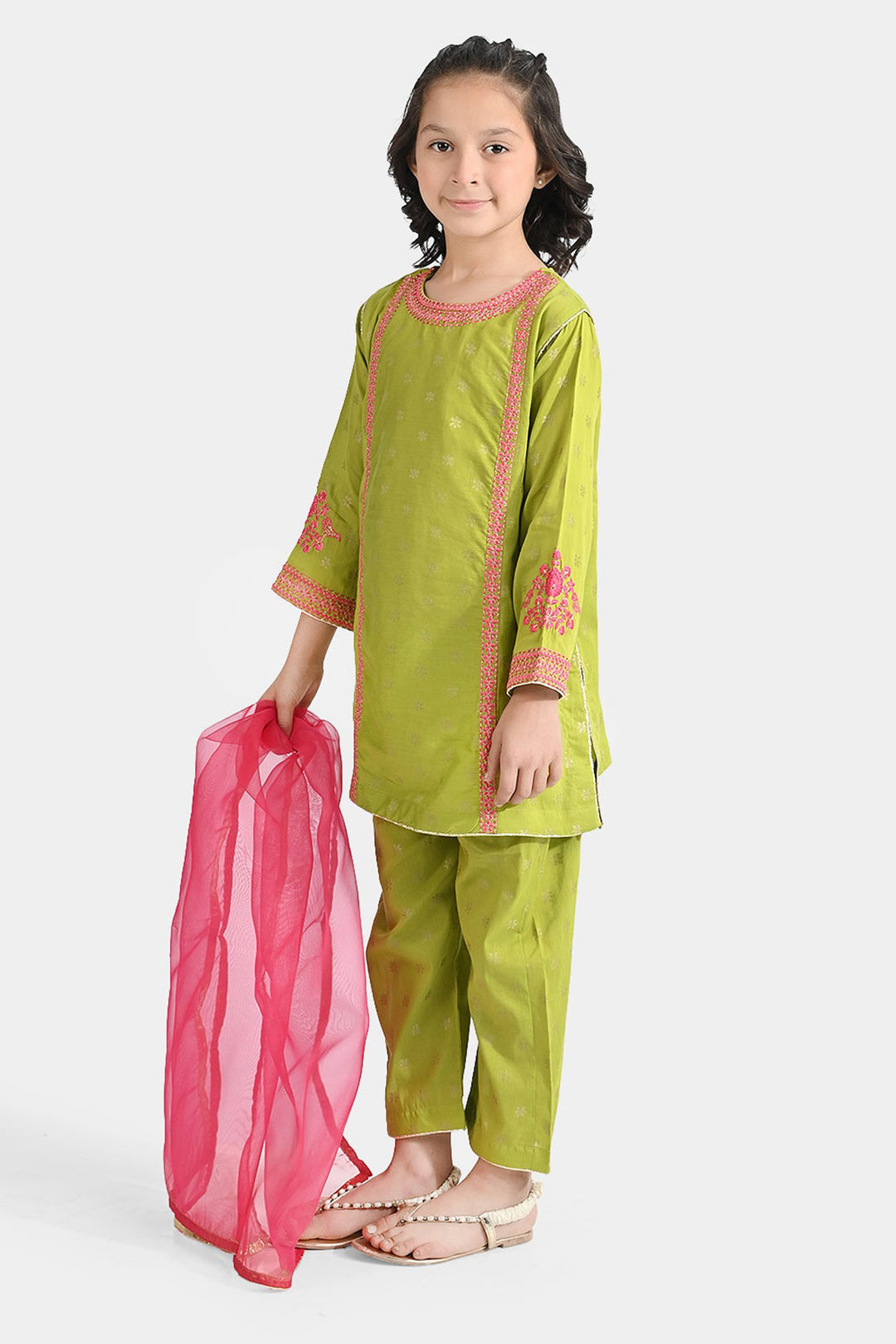 Girls Jacquard 3 Pcs Hassen-Green