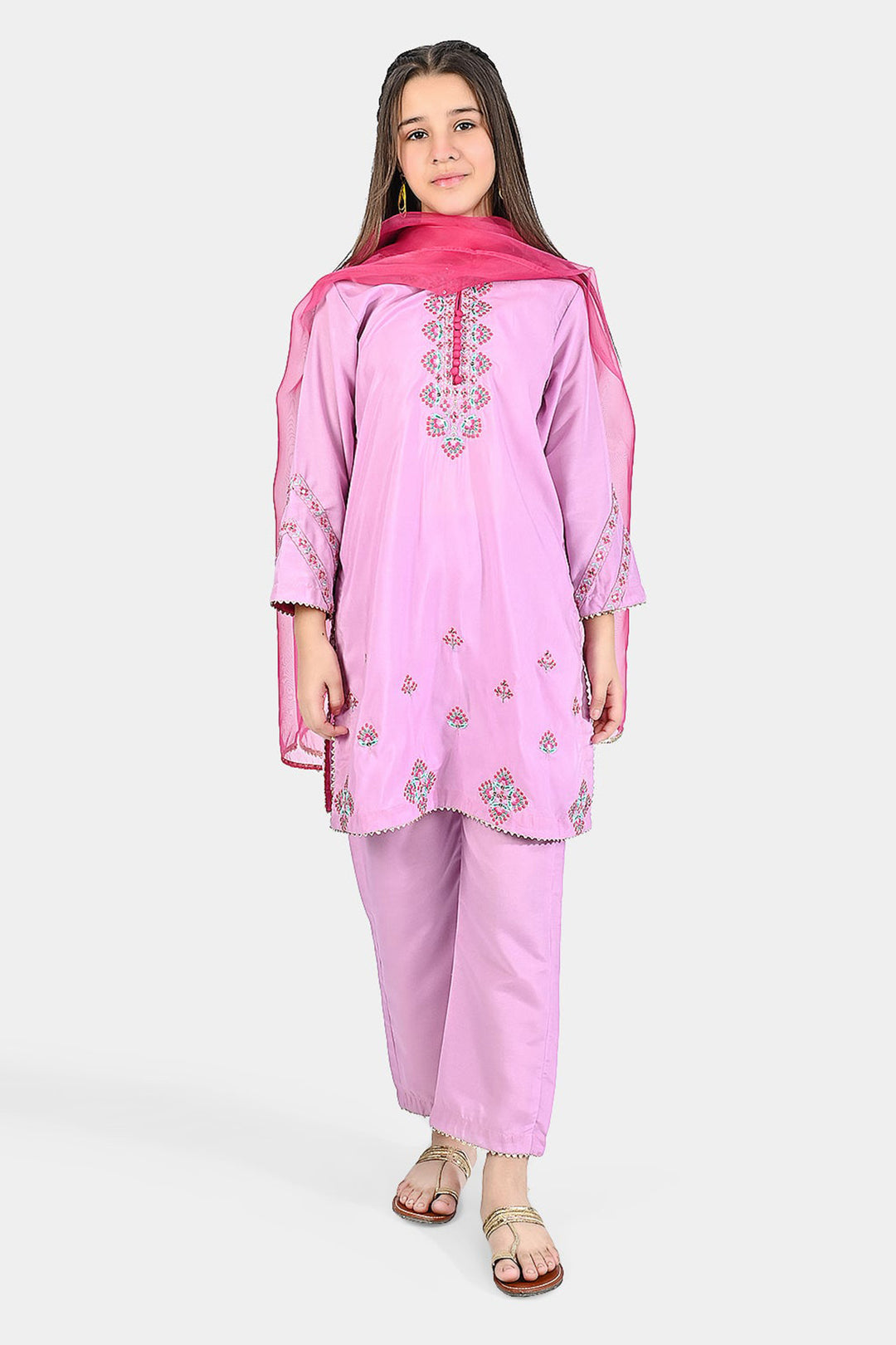 Girls Poly Cambric 3 Pcs Noor-E-Husn