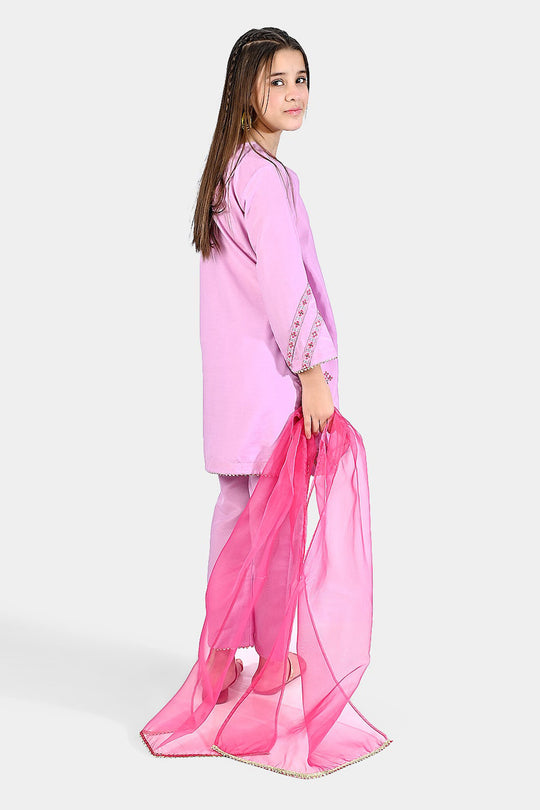 Girls Poly Cambric 3 Pcs Noor-E-Husn