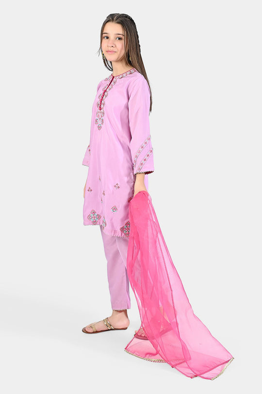 Girls Poly Cambric 3 Pcs Noor-E-Husn