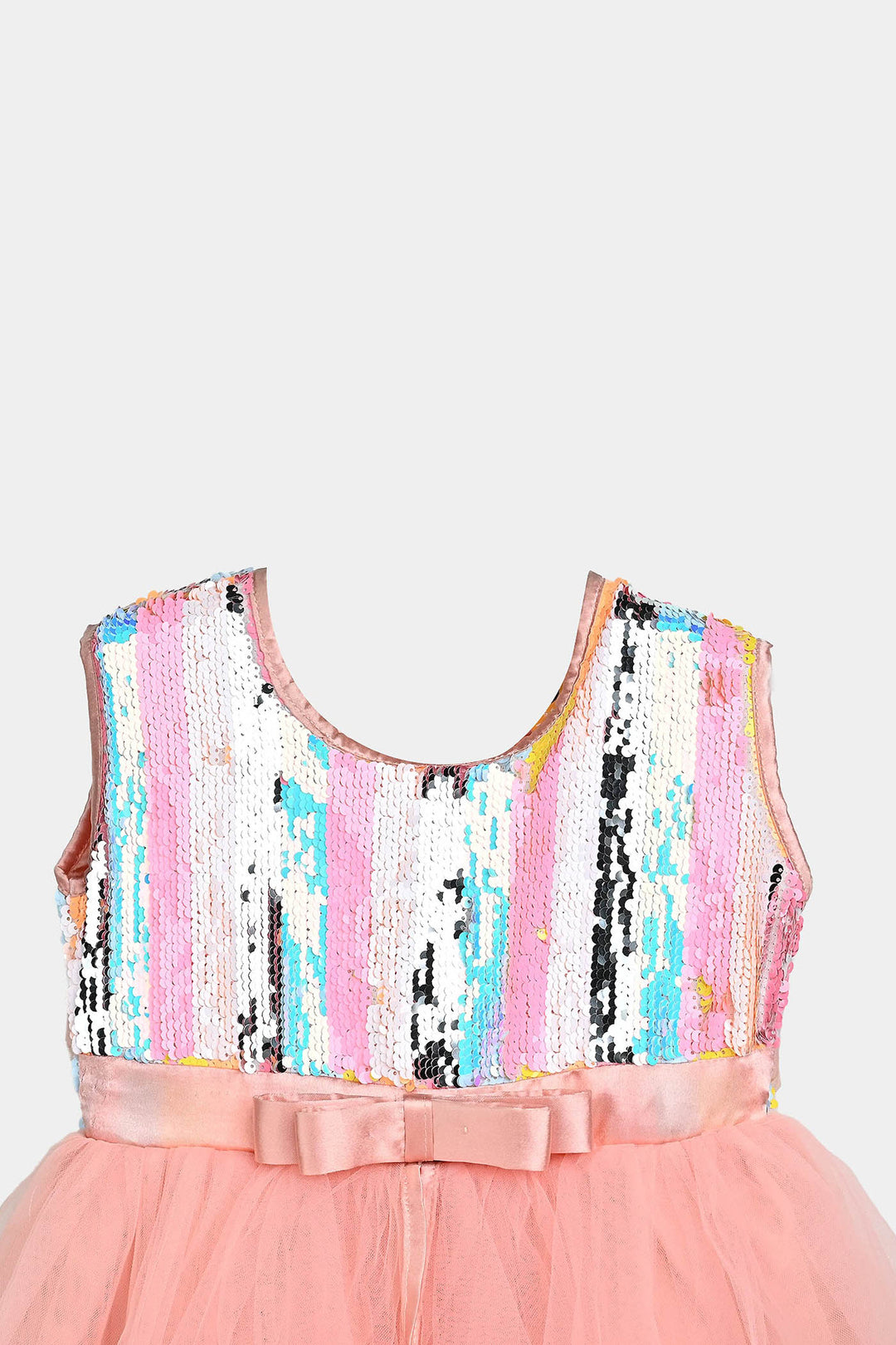 Girls Sequence Fancy Frock Multi Layer-Multi