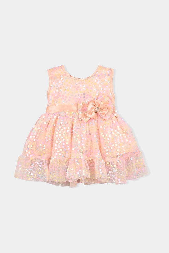 Infant Girls Sequence Fancy Frock Rainbow-Multi