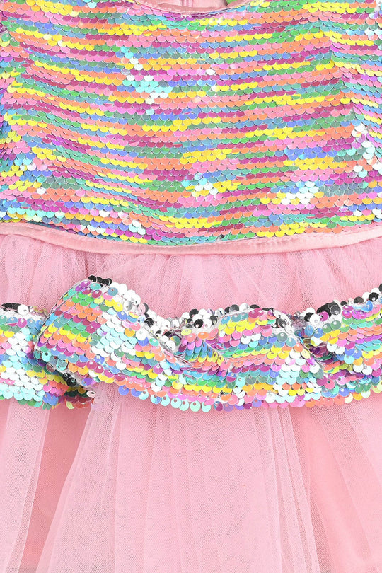 Infant Girls Sequence Fancy Frock Sequence Layer-Multi