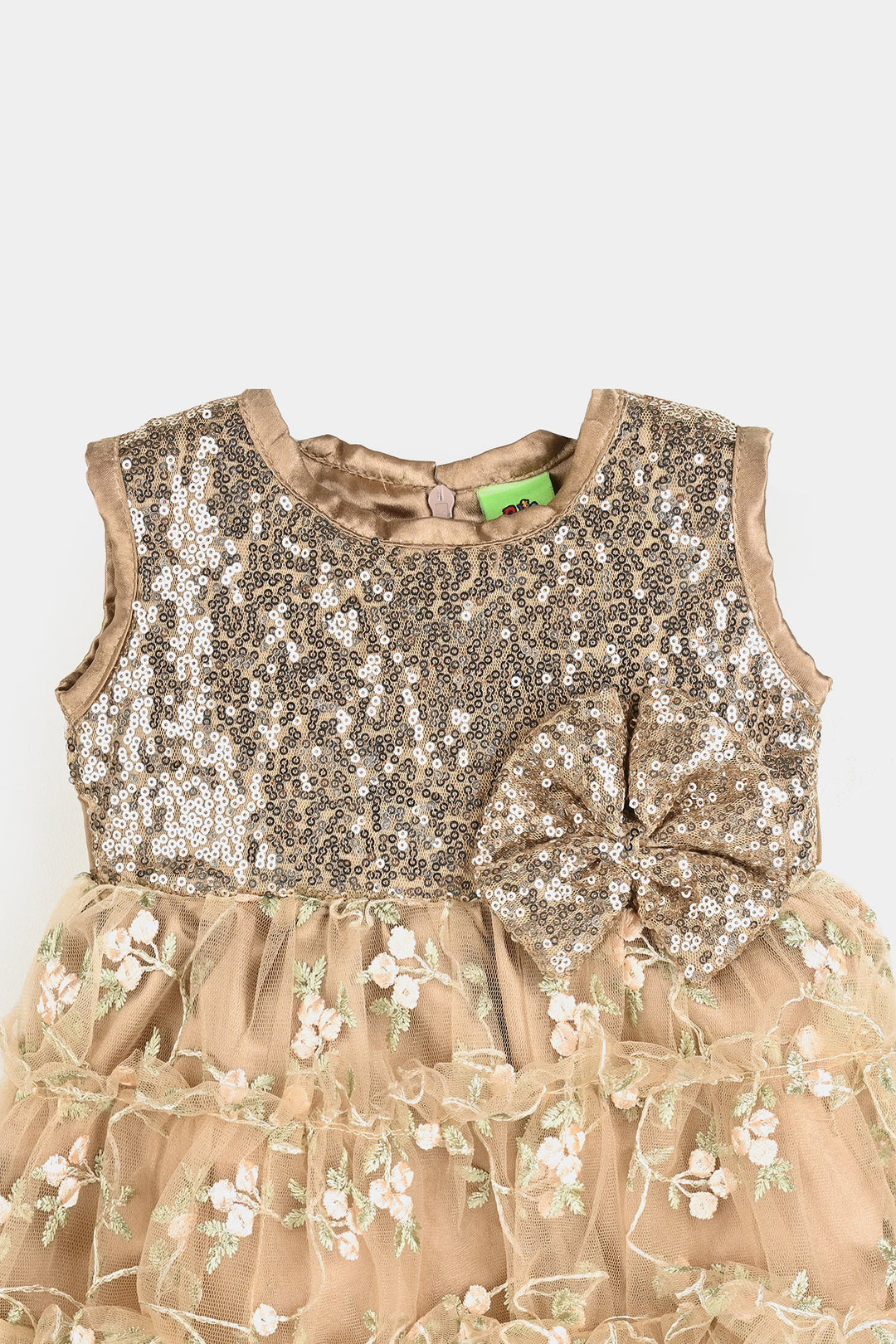 Infant Girls Net Fancy Frock Flower EMB Frill