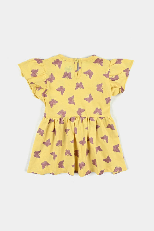 Infant Girls Cotton Jersey Knitted Frock Butter Flies