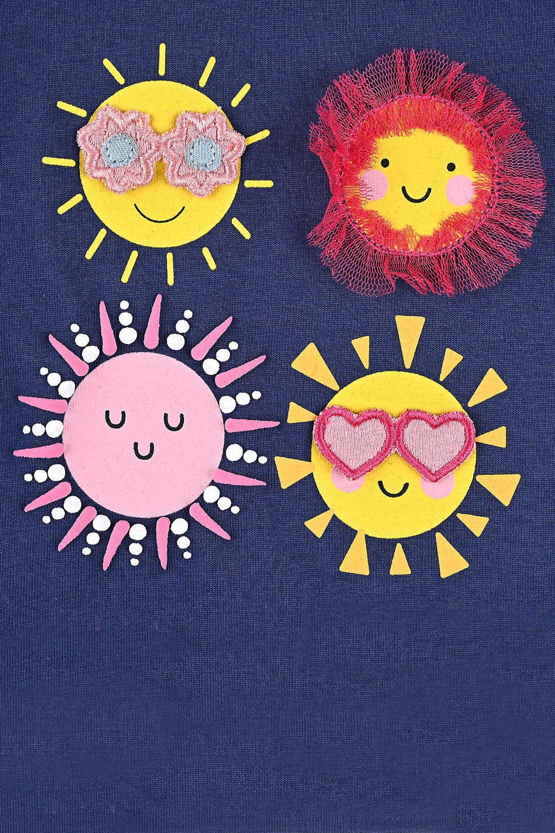 Infant Girls Cotton Jersey Knitted Frock Sun-Navy Blue