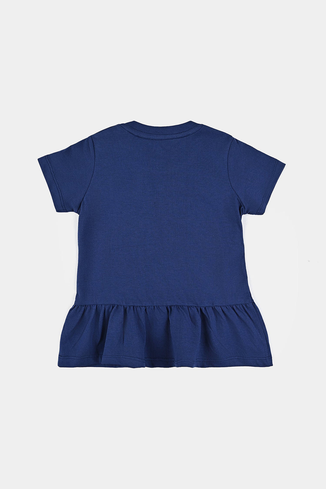 Infant Girls Cotton Jersey Knitted Frock Sun-Navy Blue