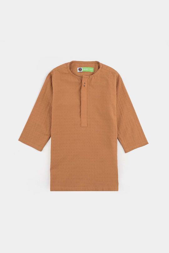 Infant Boys Cotton Jacquard Basic Kurta (Textured)