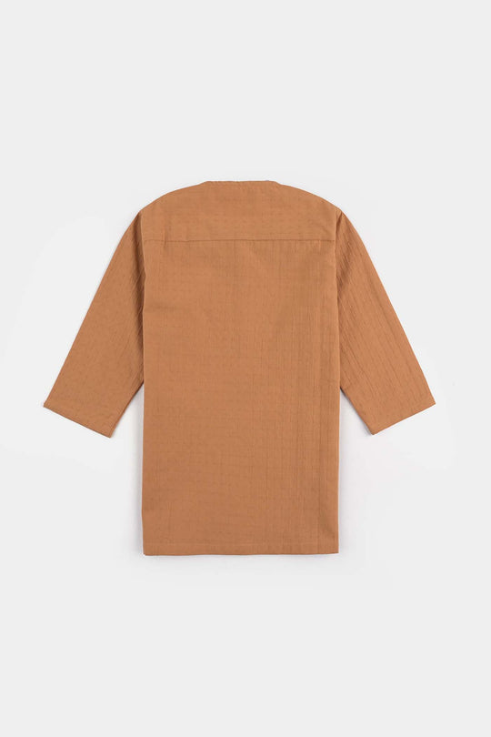 Infant Boys Cotton Jacquard Basic Kurta (Textured)