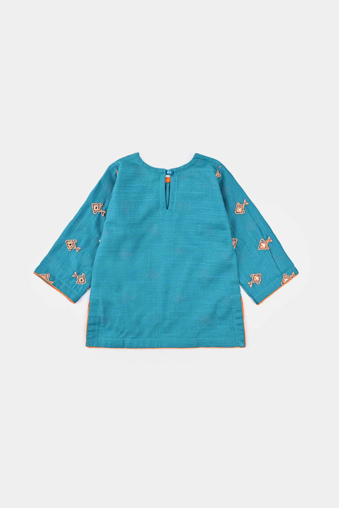 Infant Girls Cotton Slub EMB Kurti Little Fishes