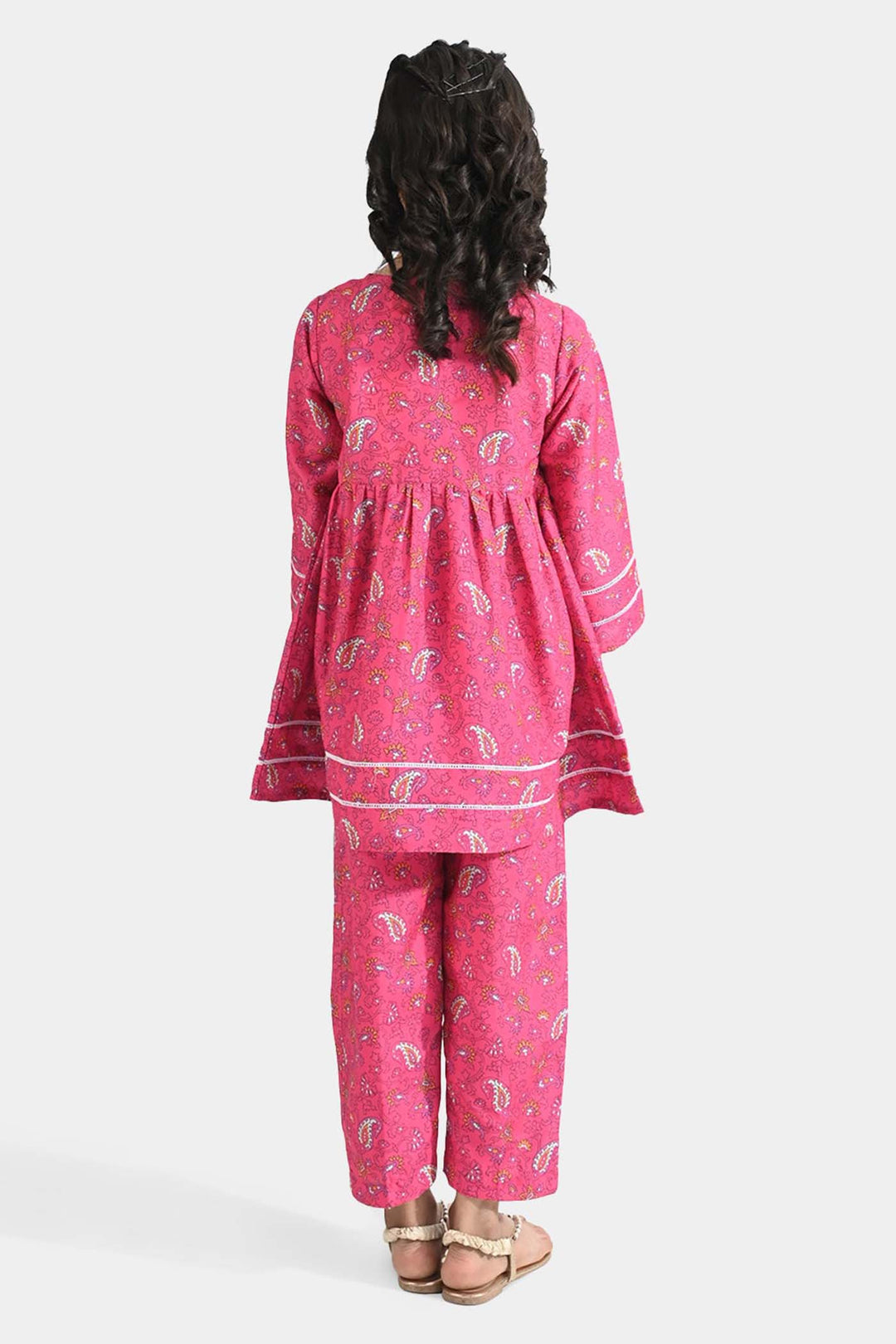 Girls Poly Lawn Printed 2 Pcs Paisley