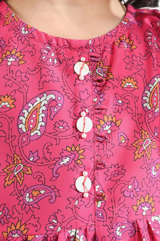 Girls Poly Lawn Printed 2 Pcs Paisley