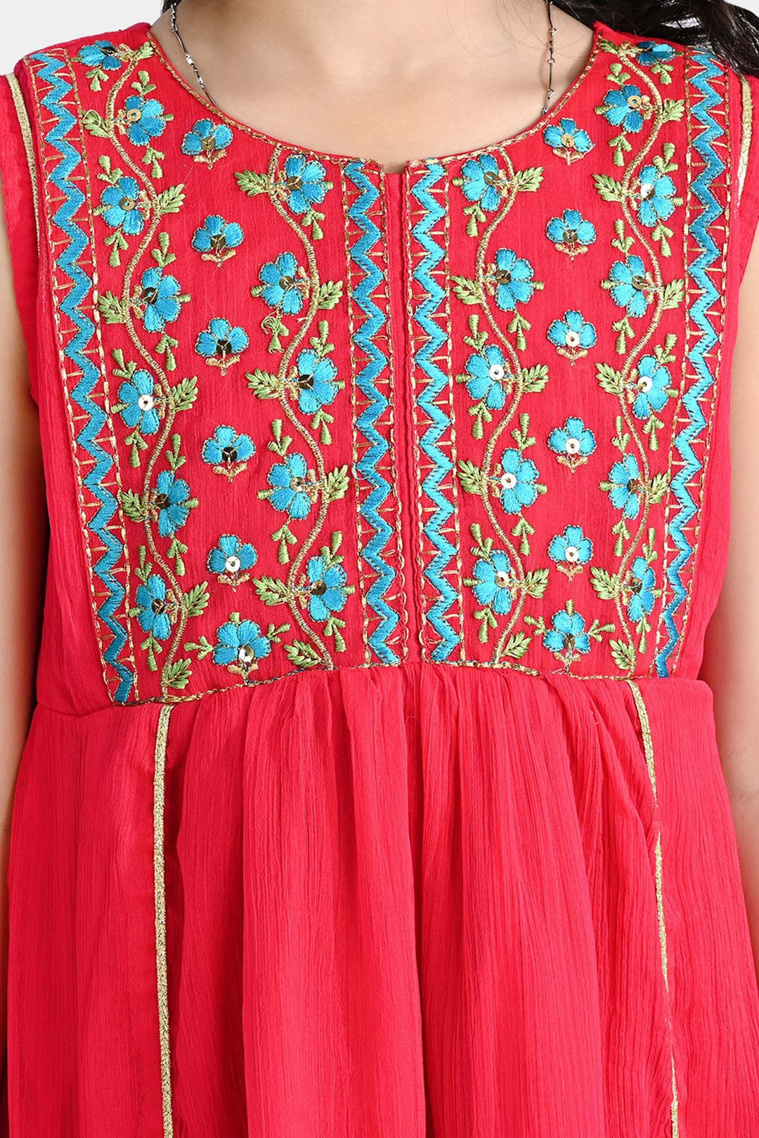 Girls Chiffon 2Pcs Suit Gulabi-Pink