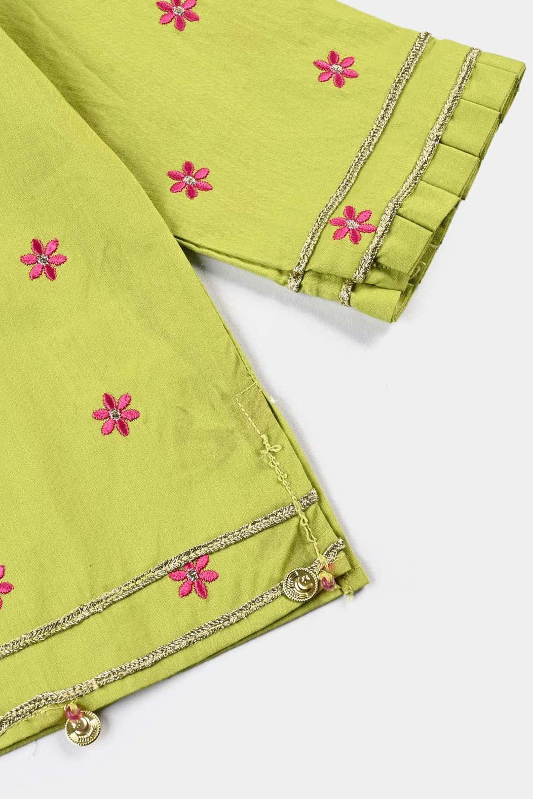 Infant Girls Cotton Poplin Emb 2Pcs Falak-Green