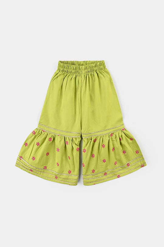 Infant Girls Cotton Poplin Emb 2Pcs Falak-Green
