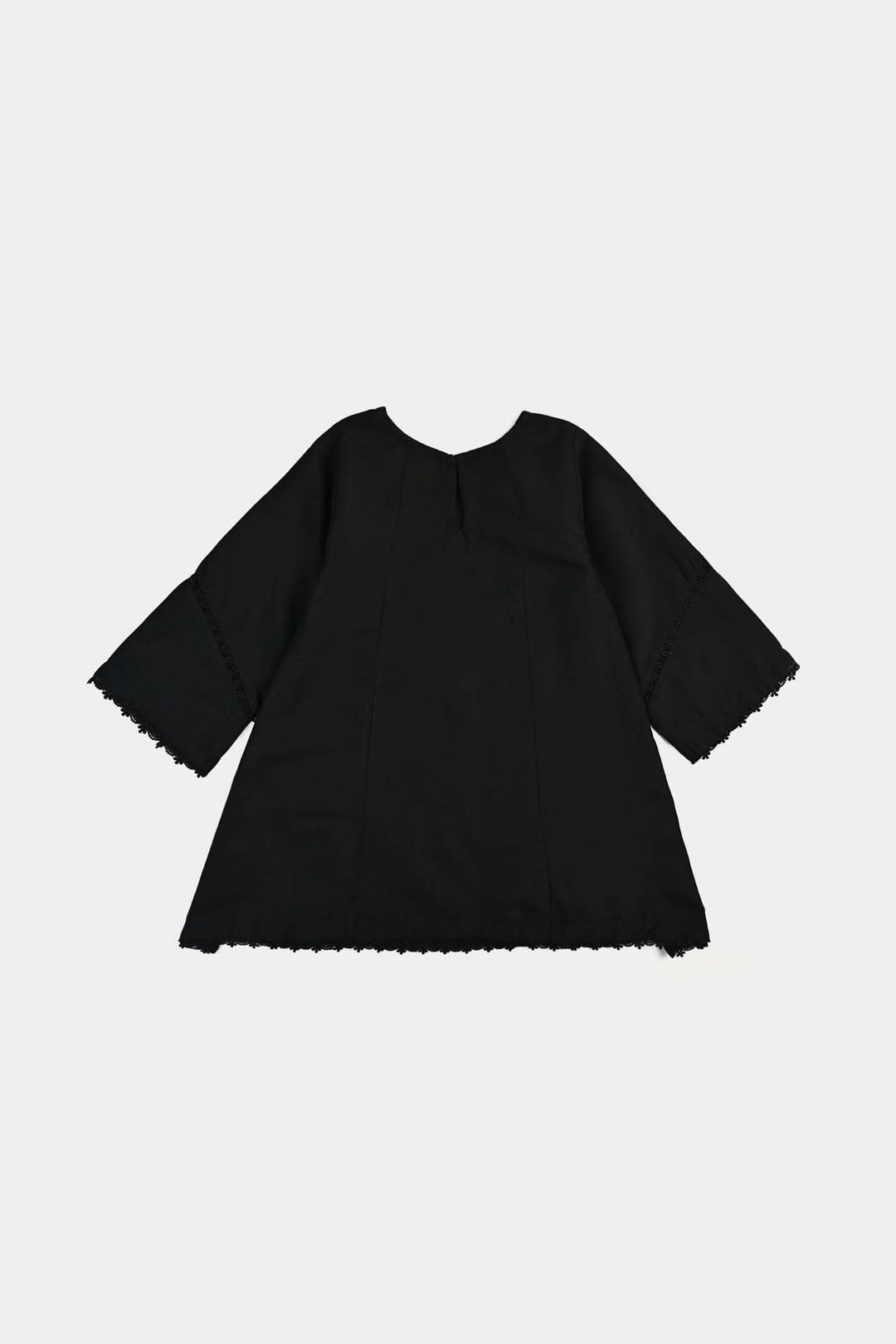 Girls poly cambric Emb Kurti Deep-BLACK