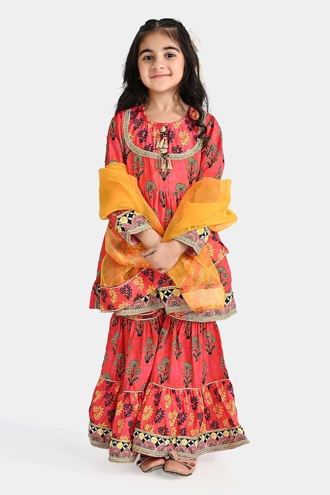 Girls poly cambric 3 Pcs Suit Raunaq-Multi